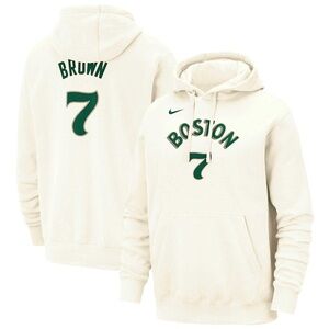 Youth Large (14/16) Jaylen Brown Boston Celtics 23-24 City Pullover Cream Hoodie